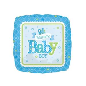 Get Set Foil Specialty Balloons 0010 Welcome Baby Boy Blue Square.jpg
