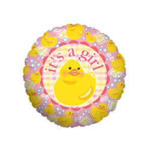 Get Set Foil Specialty Balloons 0091 Its A Girl Ducky Round.jpg