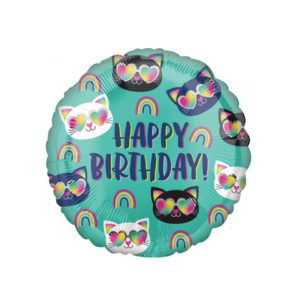 Get Set Foil Specialty Balloons 0135 Bday Cats Round.jpg